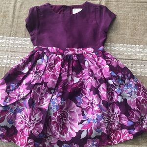 Gymboree “let’s get dressed up” purple floral satin dress. Size 2T